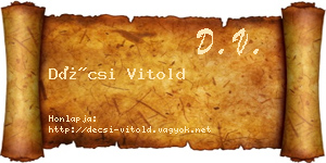Décsi Vitold névjegykártya